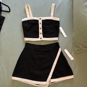 Aqua Black and White Skort/Top Set